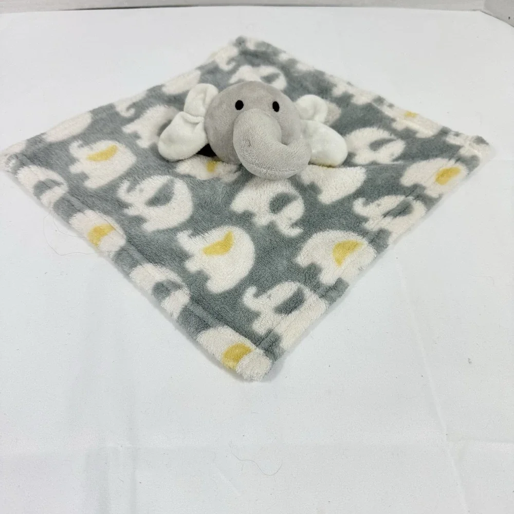 Swiggles Baby Security Blanket Yellow Gray White Elephant Lovey 11